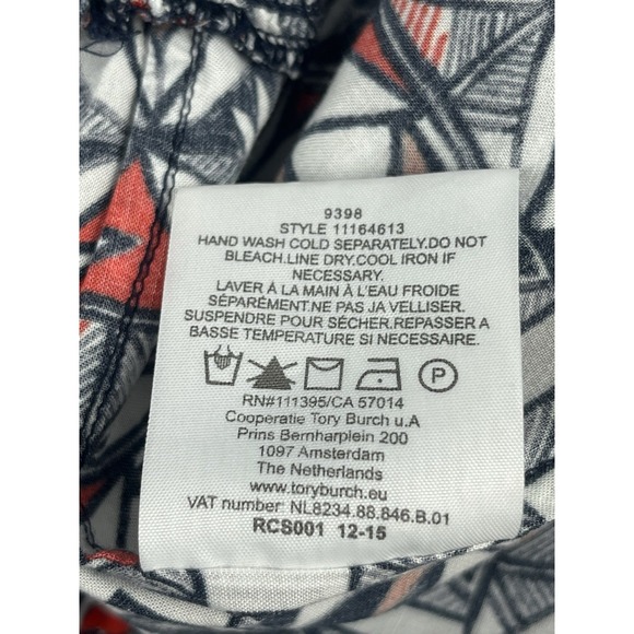 TORY BURCH Poppy Acoma Smocked Strapless Halter Jumpsuit Rayon Sz M - Picture 12 of 13